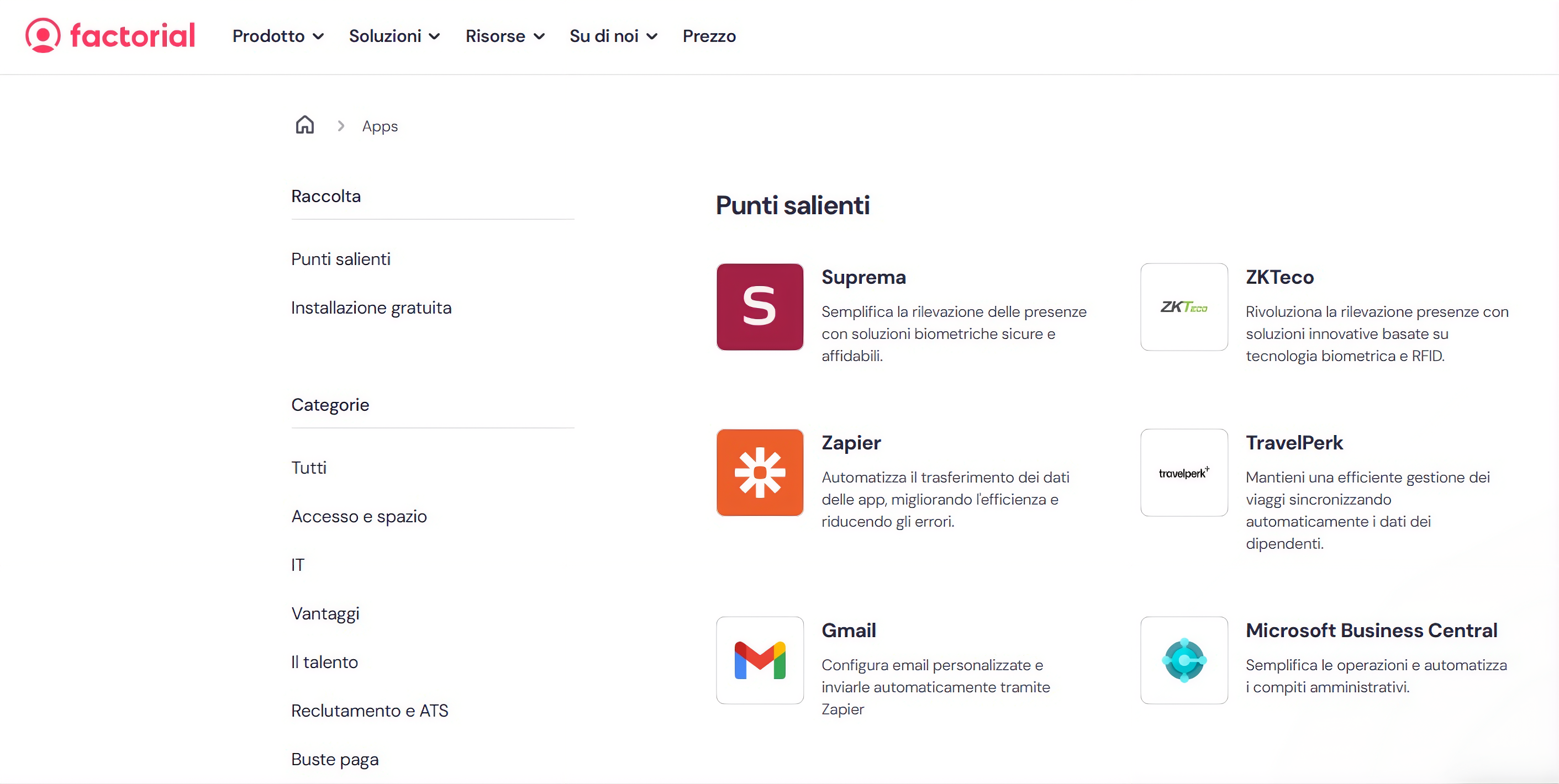 Integrazioni Factorial HR